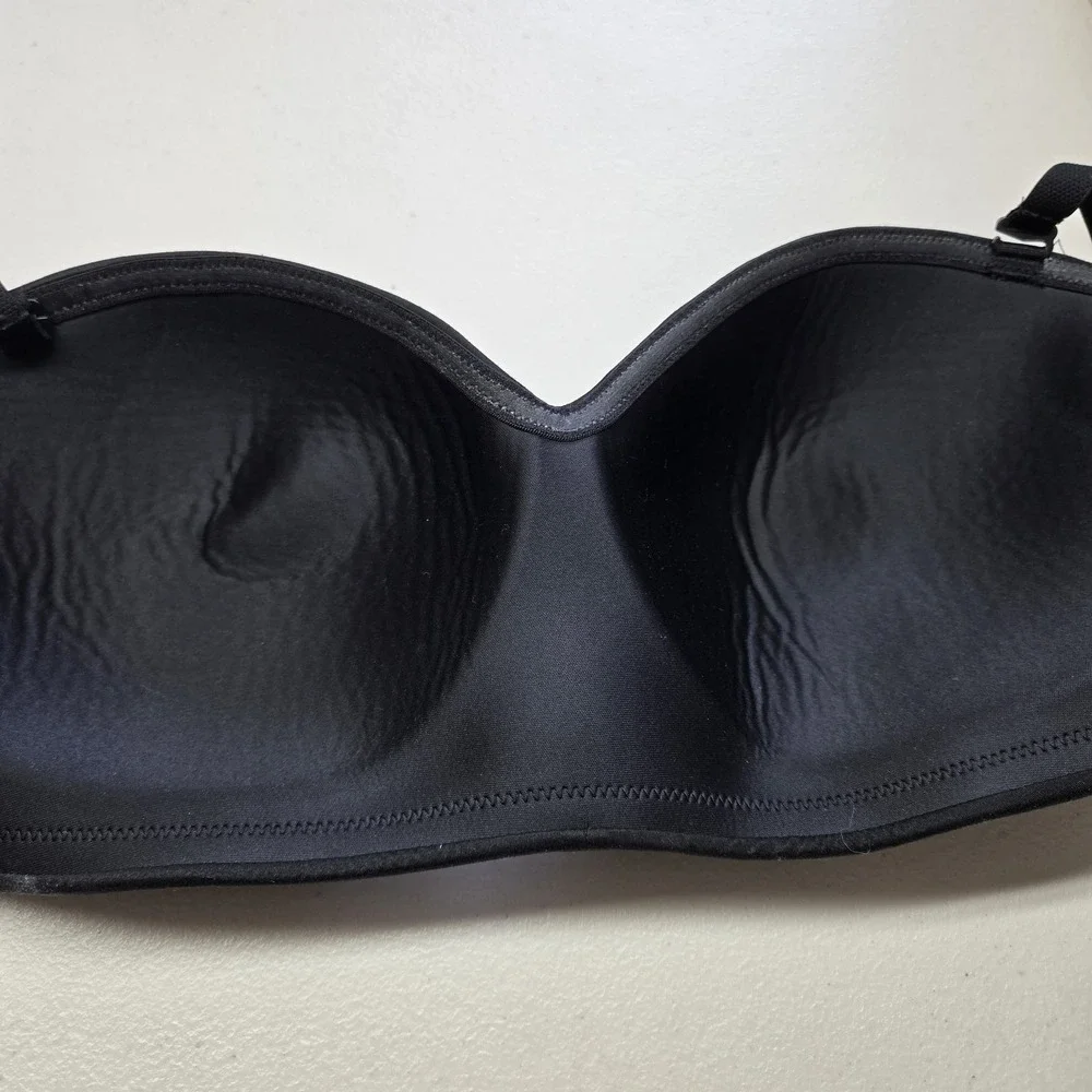 Wacoal‎ Women Bra 38C Black T Shirt Wireless Multi Way Adjustable Straps